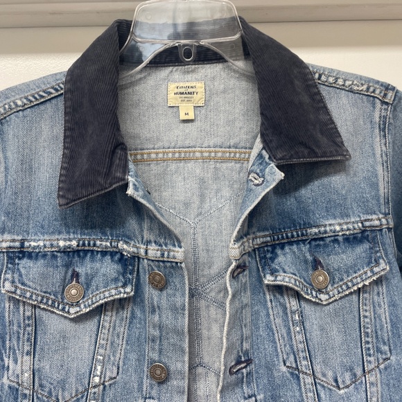 Citizens of Humanity Nica Slim Patchwork Distressed Jean Denim Jacket - Picture 4 of 13